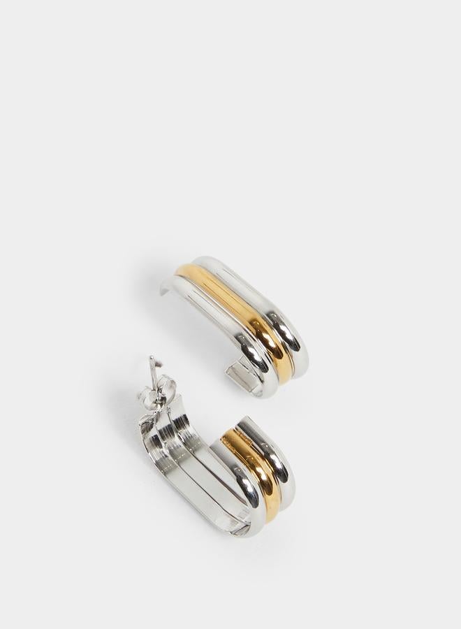 ستايلي أقراط حلقات بلونين - Image 1